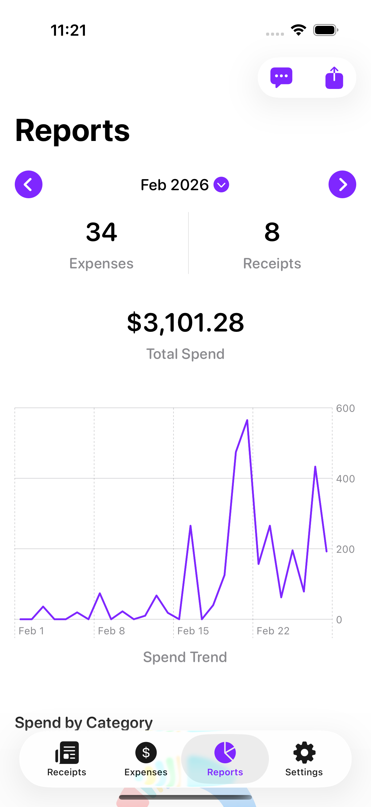 Smart Receipts - Reports Tab