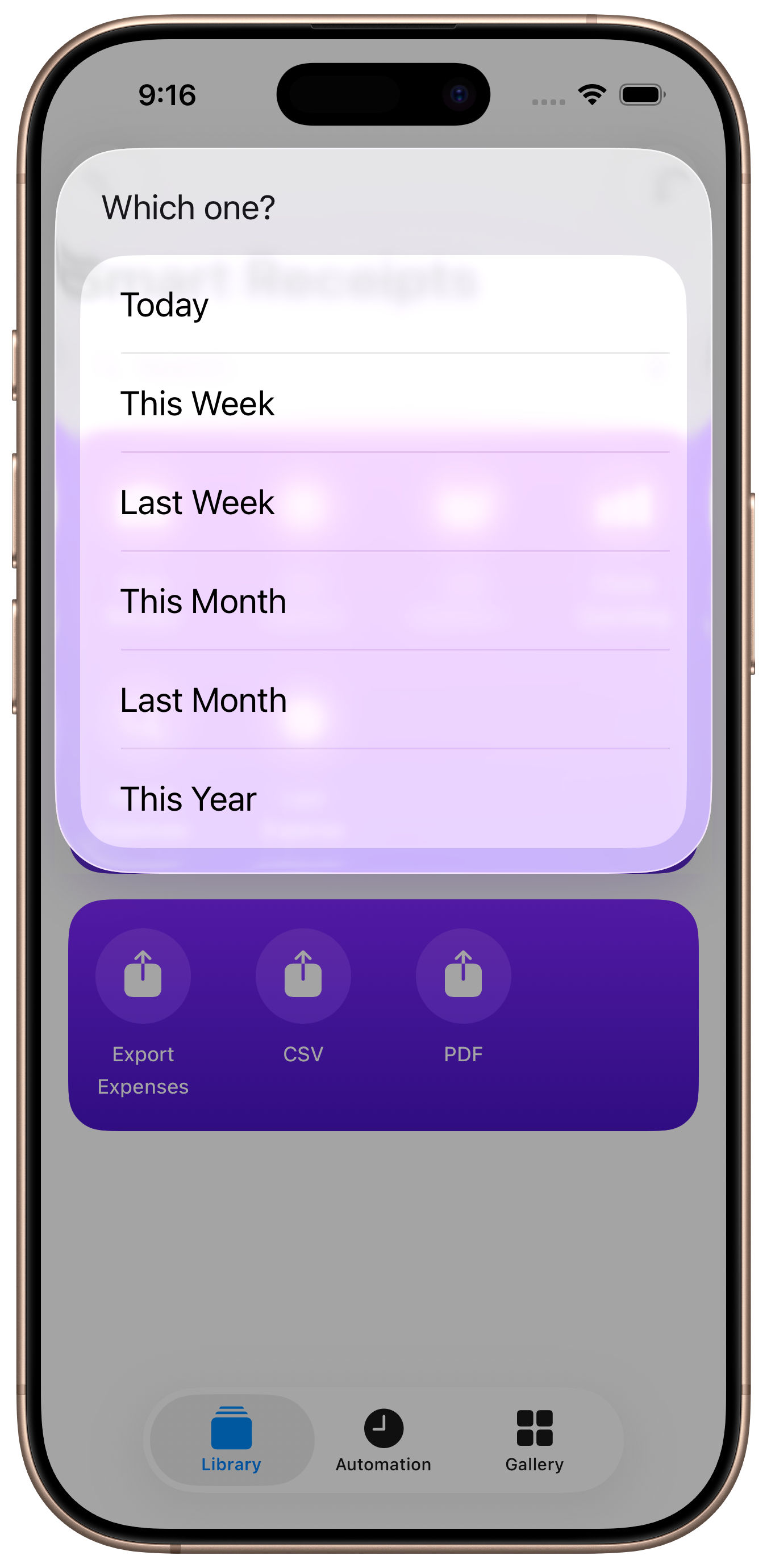 Time period selection for Check Spending